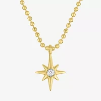 (G-H, Si2-I1) Womens 1/8 CT. T.W. Lab Grown White Diamond Star 2-pc. Pendant Necklace Set