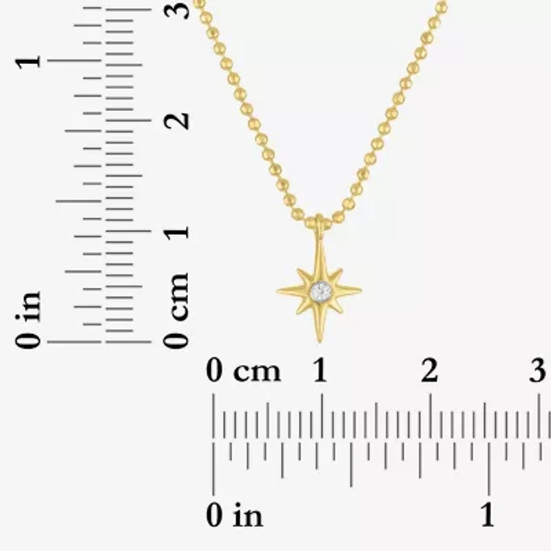 (G-H, Si2-I1) Womens 1/8 CT. T.W. Lab Grown White Diamond Star 2-pc. Pendant Necklace Set
