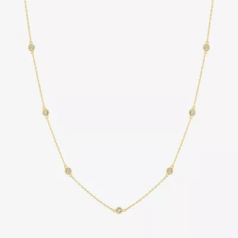 (G-H, Si2-I1) Womens 1/8 CT. T.W. Lab Grown White Diamond Star 2-pc. Pendant Necklace Set