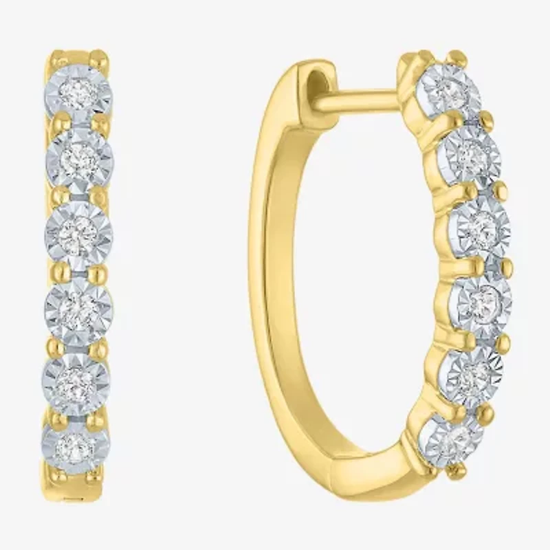 (G-H, Si2-I1) Womens 1/7 CT. T.W. Lab Grown White Diamond 14K Gold Over Silver 2 Pair Earring Set