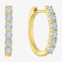 (G-H, Si2-I1) Womens 1/7 CT. T.W. Lab Grown White Diamond 14K Gold Over Silver 2 Pair Earring Set