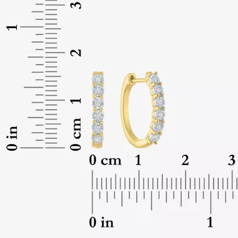 (G-H, Si2-I1) Womens 1/7 CT. T.W. Lab Grown White Diamond 14K Gold Over Silver 2 Pair Earring Set