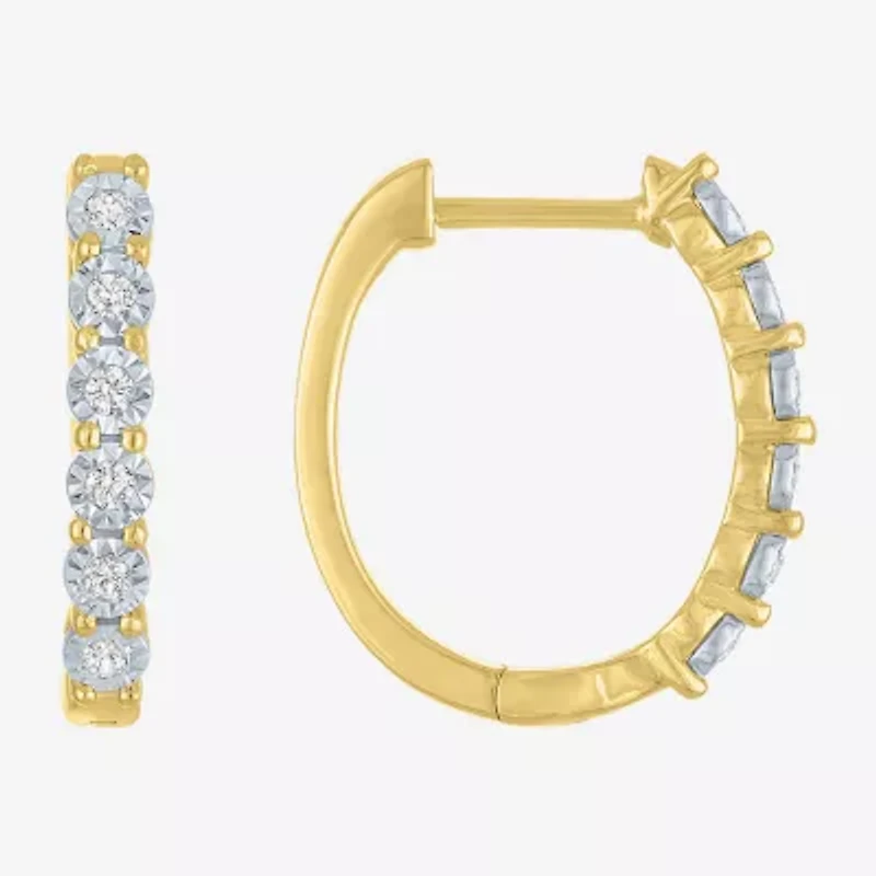 (G-H, Si2-I1) Womens 1/7 CT. T.W. Lab Grown White Diamond 14K Gold Over Silver 2 Pair Earring Set