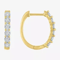 (G-H, Si2-I1) Womens 1/7 CT. T.W. Lab Grown White Diamond 14K Gold Over Silver 2 Pair Earring Set