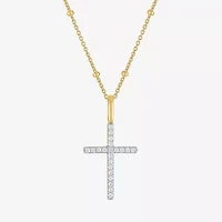 Cross (G-H, Si2-I1) Womens 1/8 CT. T.W. Lab Grown White Diamond Cross 2-pc. Necklace Set