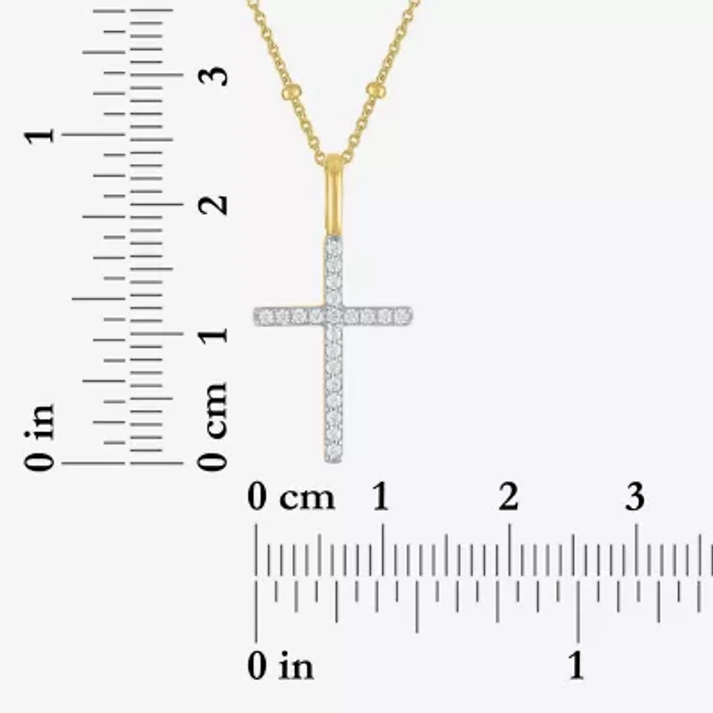 Cross (G-H, Si2-I1) Womens 1/8 CT. T.W. Lab Grown White Diamond Cross 2-pc. Necklace Set