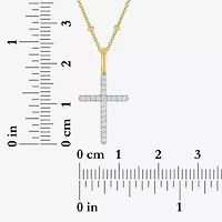 Cross (G-H, Si2-I1) Womens 1/8 CT. T.W. Lab Grown White Diamond Cross 2-pc. Necklace Set