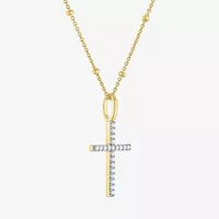 Cross (G-H, Si2-I1) Womens 1/8 CT. T.W. Lab Grown White Diamond Cross 2-pc. Necklace Set