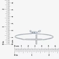 Cross (G-H,Si2-I1) Womens Diamond Accent Lab Grown White Diamond Sterling Silver Cross Bolo Bracelet