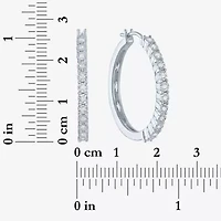 (G-H, Si2-I1) Womens 1/4 CT. T.W. Lab Grown White Diamond Sterling Silver 26mm Round Hoop Earrings