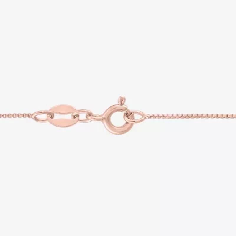 Diamond Blossom (G-H, Si2-I1) Womens 1/10 CT. T.W. Lab Grown White Diamond 14K Rose Gold Over Silver 18 Inch Pendant Necklace