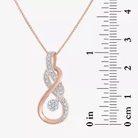 Diamond Blossom (G-H, Si2-I1) Womens 1/10 CT. T.W. Lab Grown White Diamond 14K Rose Gold Over Silver 18 Inch Pendant Necklace