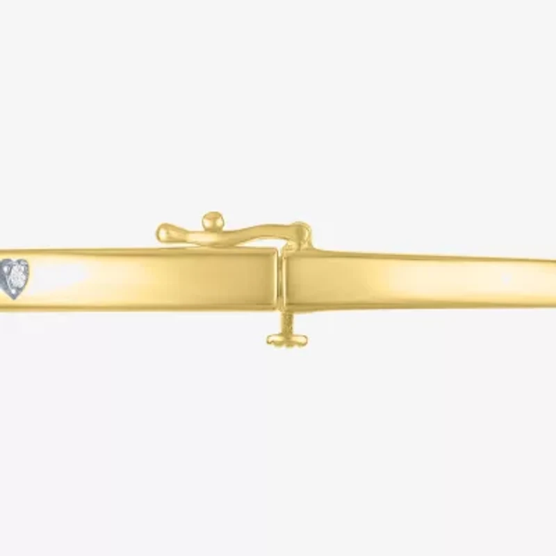 Diamond Addiction (G-H, Si2-I1) Womens 1/10 CT. T.W. Lab Grown White Diamond 14K Gold Over Silver Round Bangle Bracelet