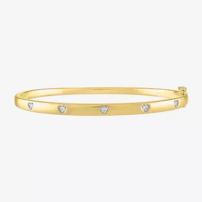 Diamond Addiction (G-H, Si2-I1) Womens 1/10 CT. T.W. Lab Grown White Diamond 14K Gold Over Silver Round Bangle Bracelet