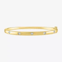 Diamond Addiction (G-H, Si2-I1) Womens 1/10 CT. T.W. Lab Grown White Diamond 14K Gold Over Silver Round Bangle Bracelet