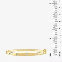 Diamond Addiction (G-H, Si2-I1) Womens 1/10 CT. T.W. Lab Grown White Diamond 14K Gold Over Silver Round Bangle Bracelet