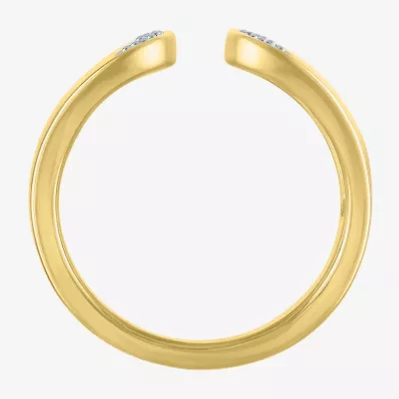 Diamond Addiction (G-H, Si2-I1) Womens 14MM 1/10 CT. T.W. Lab Grown White 14K Gold Over Silver Band