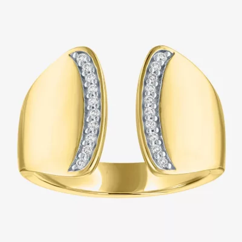 Diamond Addiction (G-H, Si2-I1) Womens 14MM 1/10 CT. T.W. Lab Grown White 14K Gold Over Silver Band
