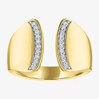 Diamond Addiction (G-H, Si2-I1) Womens 14MM 1/10 CT. T.W. Lab Grown White 14K Gold Over Silver Band
