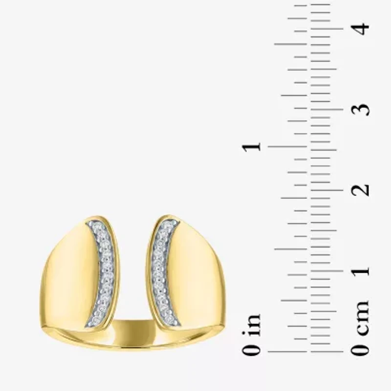 Diamond Addiction (G-H, Si2-I1) Womens 14MM 1/10 CT. T.W. Lab Grown White 14K Gold Over Silver Band