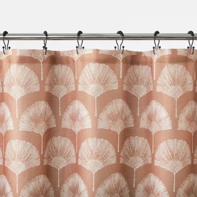 Indigo Road by Egypt Sherrod Meru Fan Leaf Block Print Buttonhole Shower Curtain