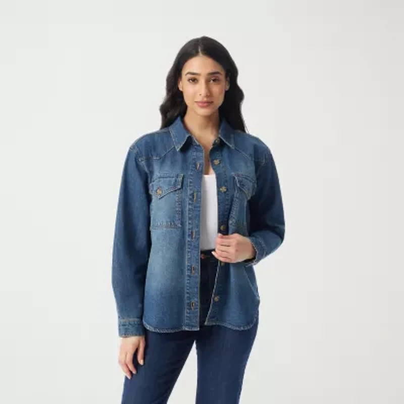 Gloria Vanderbilt Womens Denim Lightweight Jacket