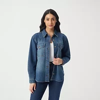 Gloria Vanderbilt Womens Denim Lightweight Jacket
