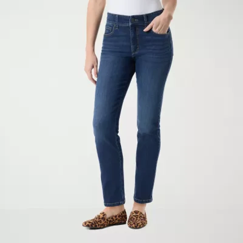 Gloria Vanderbilt Womens High Rise Straight Leg Jean