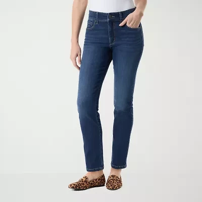 Gloria Vanderbilt Womens High Rise Straight Leg Jean