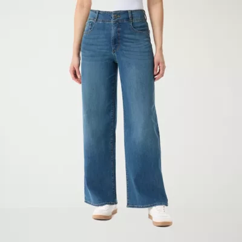 Gloria Vanderbilt Womens High Rise Wide Leg Jean