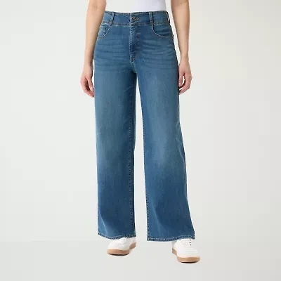 Gloria Vanderbilt Womens High Rise Wide Leg Jean