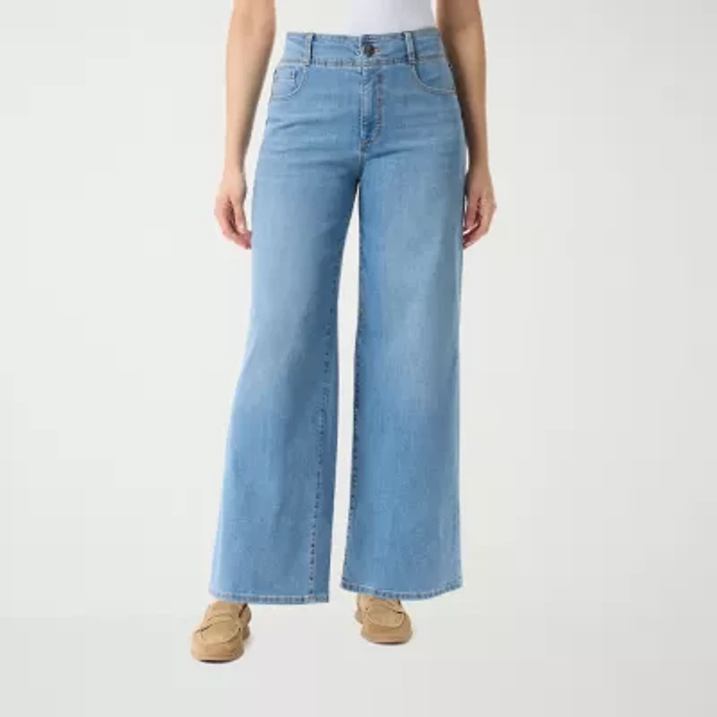 Gloria Vanderbilt Womens High Rise Wide Leg Jean