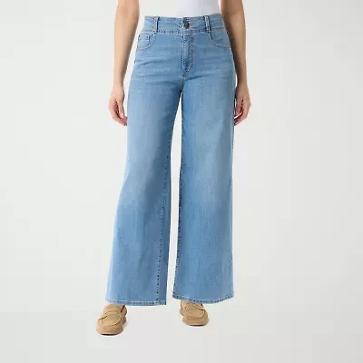 Gloria Vanderbilt Womens High Rise Wide Leg Jean