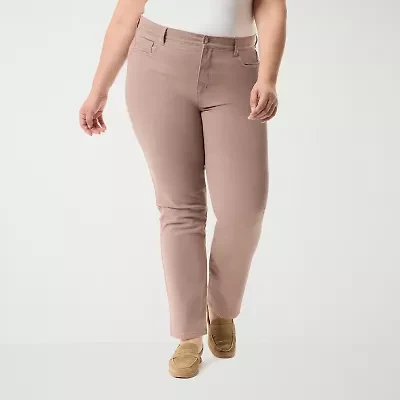 Gloria Vanderbilt Amanda Womens Plus High Rise Straight Leg Jean