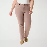Gloria Vanderbilt Amanda Womens Plus High Rise Straight Leg Jean