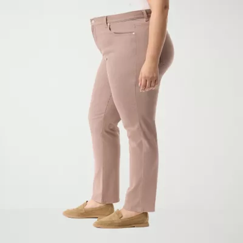 Gloria Vanderbilt Amanda Womens Plus High Rise Straight Leg Jean