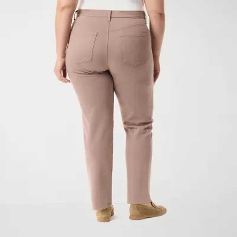 Gloria Vanderbilt Amanda Womens Plus High Rise Straight Leg Jean