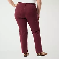 Gloria Vanderbilt Plus Amanda Womens High Rise Straight Leg Jean