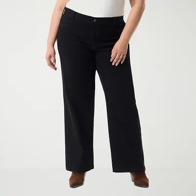 Gloria Vanderbilt - Plus Womens Mid Rise Wide Leg Jean