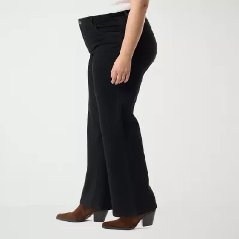 Gloria Vanderbilt - Plus Womens Mid Rise Wide Leg Jean