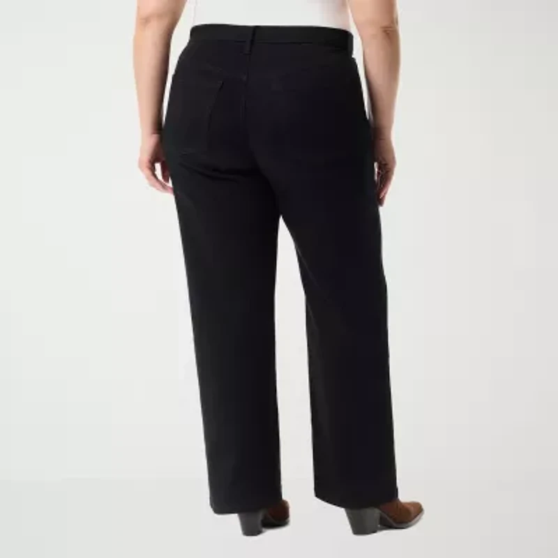 Gloria Vanderbilt - Plus Womens Mid Rise Wide Leg Jean