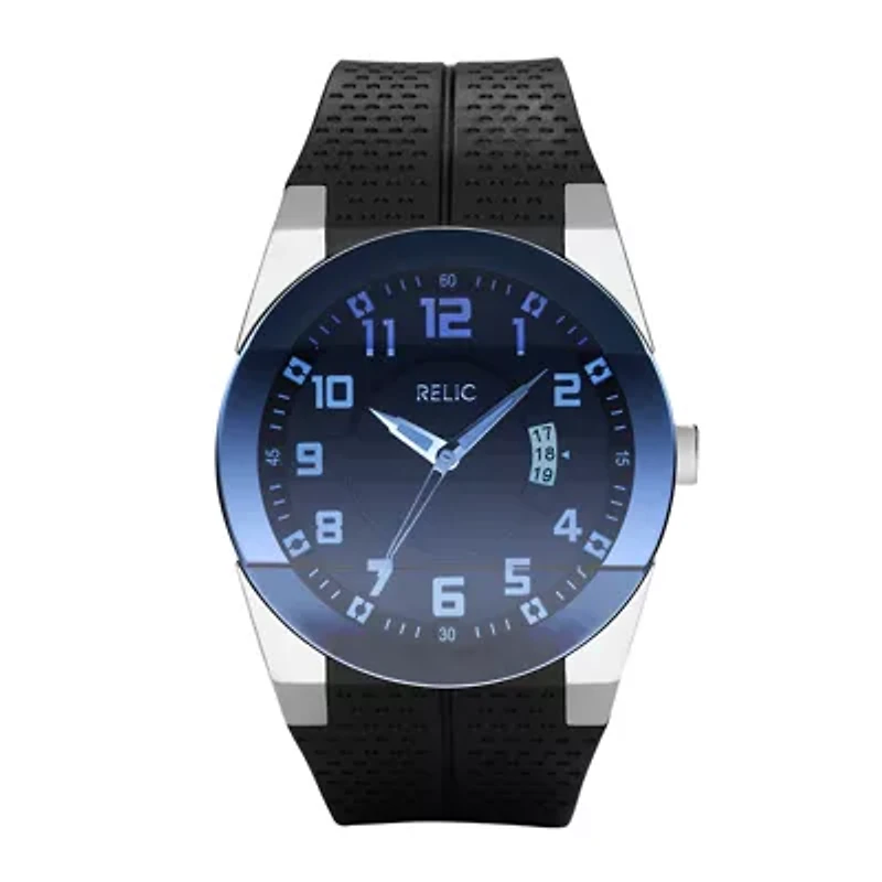 Relic By Fossil Mens Black Strap Watch Zr11861