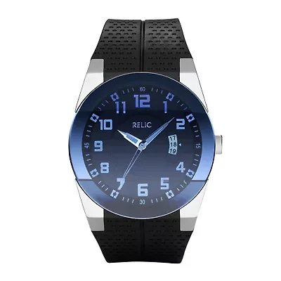 Relic By Fossil Mens Black Strap Watch Zr11861
