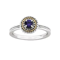 Personally Stackable Two-Tone Stackable Lab-Created Sapphire Ring