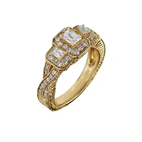 LIMITED QUANTITIES! Womens 1 CT. T.W. Emerald White Diamond 14K Gold Engagement Ring