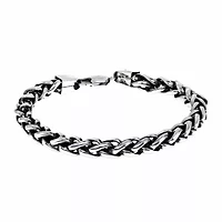 Mens Stainless Steel 10 Inch Solid Wheat Chain Bracelet