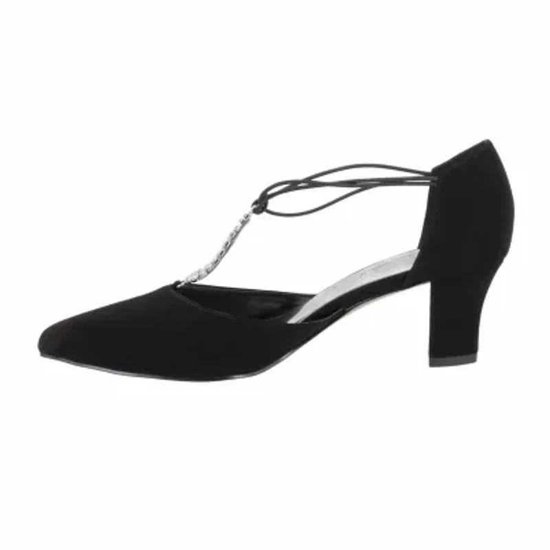 Easy Street Moonlight Womens Pointed Cone Heel Pumps