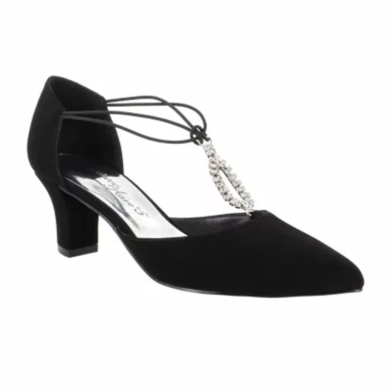 Easy Street Moonlight Womens Pointed Cone Heel Pumps