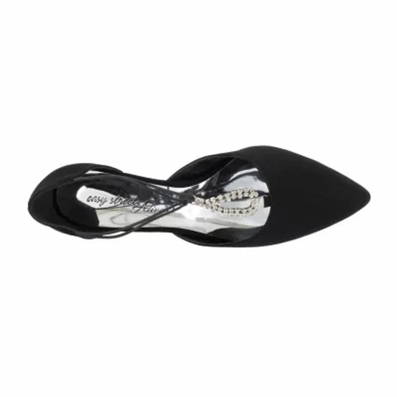 Easy Street Moonlight Womens Pointed Cone Heel Pumps