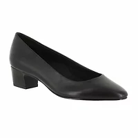 Easy Street Prim Womens Round Block Heel Pumps